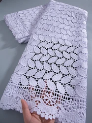 Guipure Lace Fabric African High Quality 2025 Water Soluble Lace Embroidered Fabric with Sequins For Women Dresses,5yards 4358