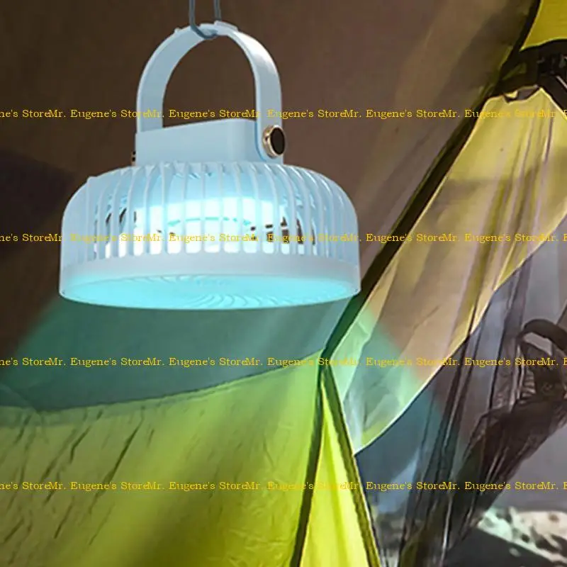 D08B 6.9'' Multi-function Remote Control Timing Hanging Fan with Hook+Lamp 2000mAh Small Ceiling Fan USB Charging for Kids