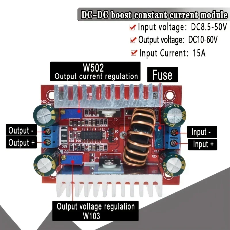 DC-DC 9A 300W 150W Boost Converter Step Down Buck Converter 5-40V To 1.2-35V Power module 400W 15A DC Step-up Boost Converter