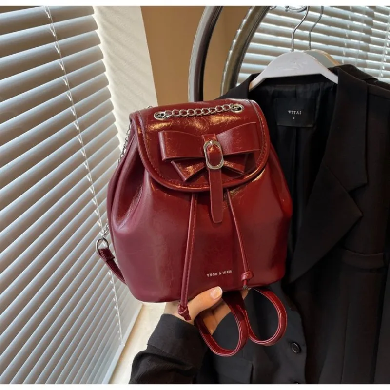 

Trendy Vintage Casual Diaper Bags For Women High-End Minimalist Shoulder Bag Simple Leather Commuter Bag Solid Color