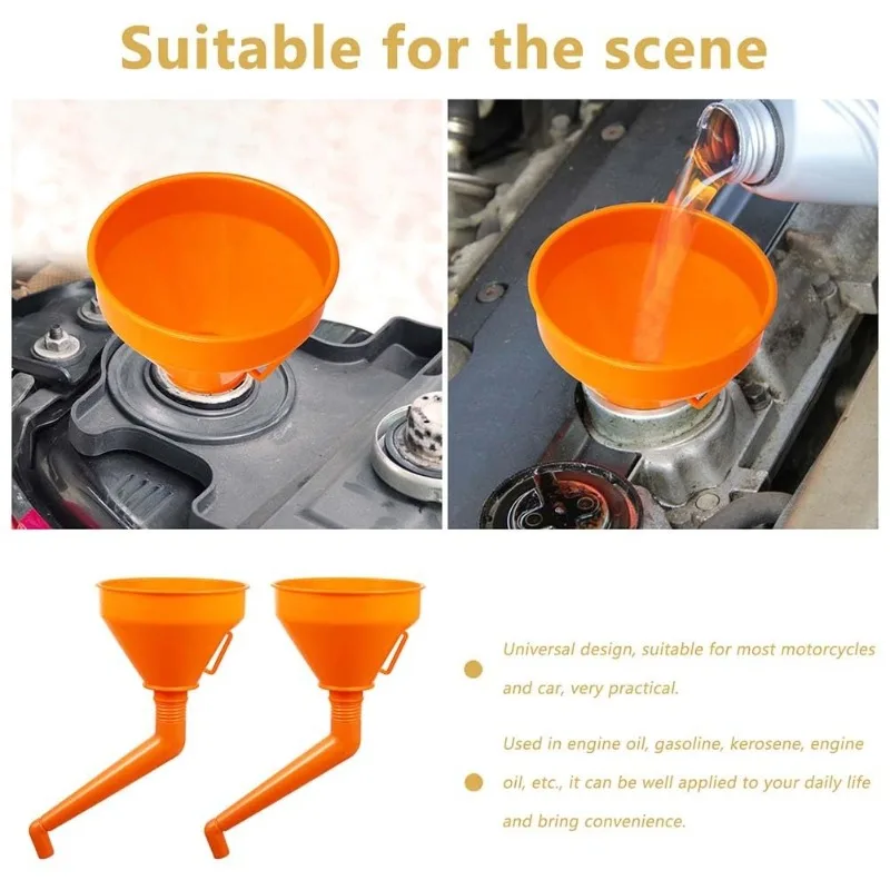 For Motorcycle Gasoline Engine Oil Moto Car Repair Filling Tools Automotive Vehicle Long Mouth Refueling Funnel with Filter