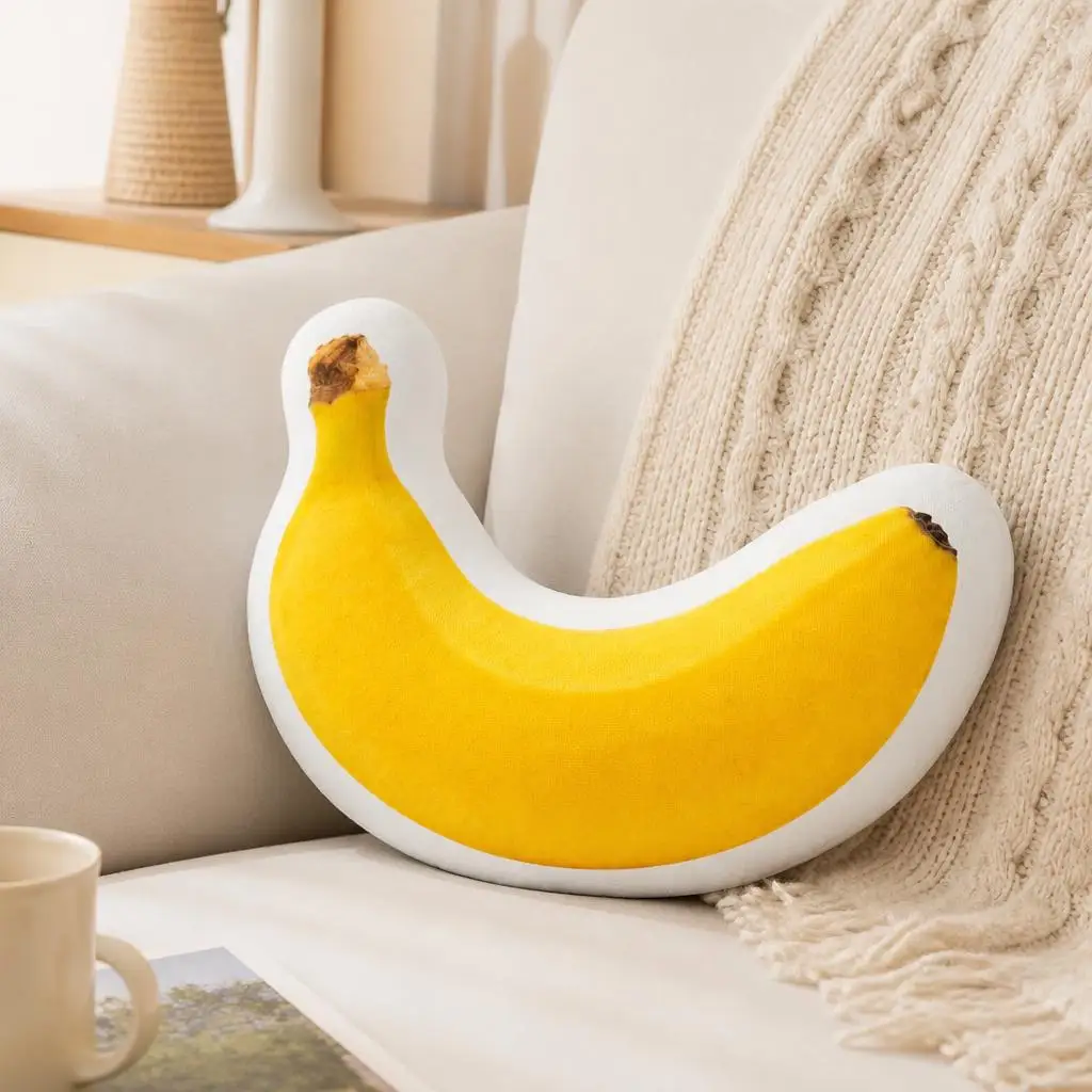 Banana Shape Plush Pillow Cushion Funny Stuffed Throw Pillow Home Decor Gift Sofa Bed Restaurant Chef Kitchen Cafe