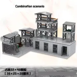 Upgrade Military Base Building Block Sets DIY WW2 Army War scene model Blocks Boys Toys