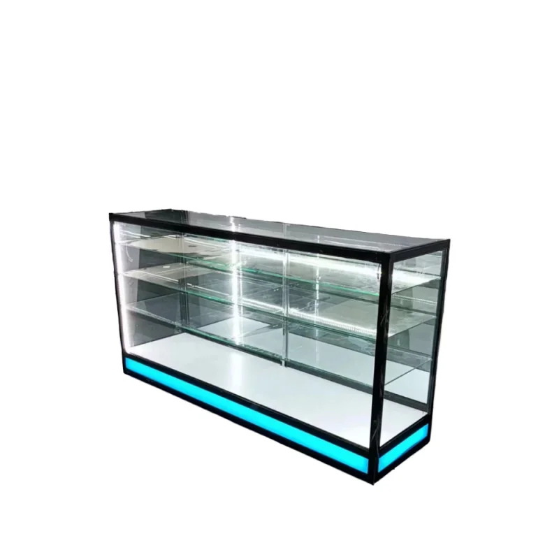 

custom.RGB flow light box glass cabinet for shopping mall