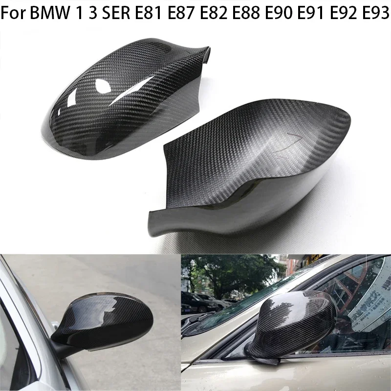 

Carbon Fiber Car Rear View Side Mirror Covers Cap For BMW 1 3 SER Coupe E81 E87 E82 E88 E90 E91 E92 E93 2009 2010 2011 2012