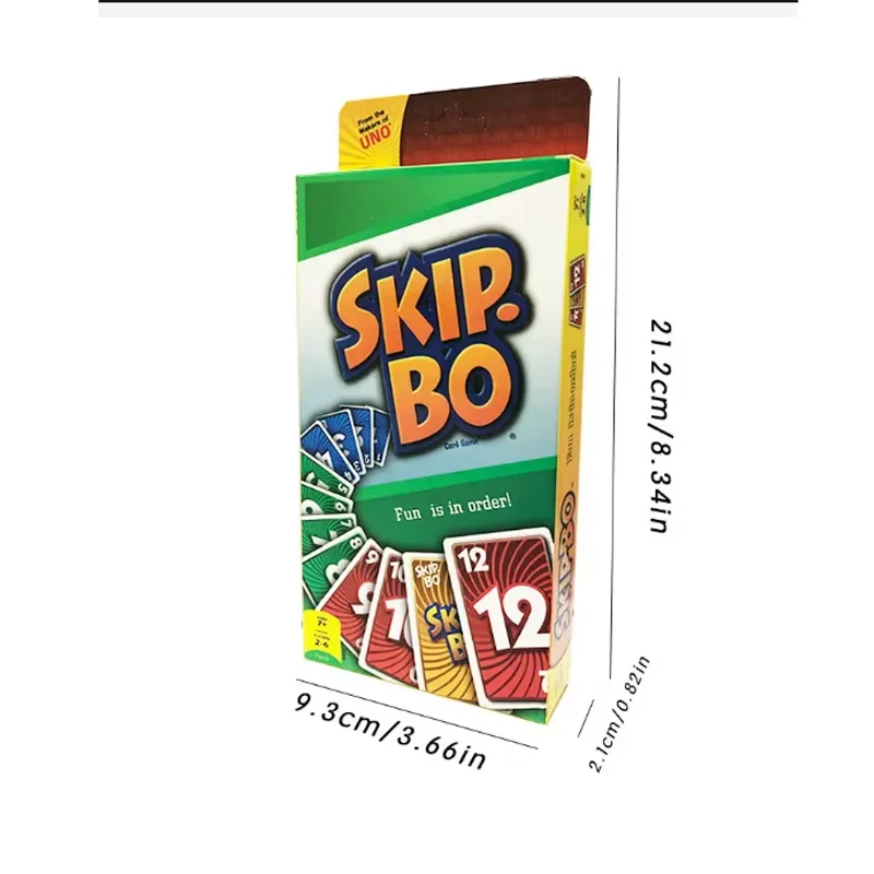 Mattel Games UNO:SKIP BO Card Game Multiplayer UNO Card Game Family Party Games Toys Kids Christmas Toy Gift