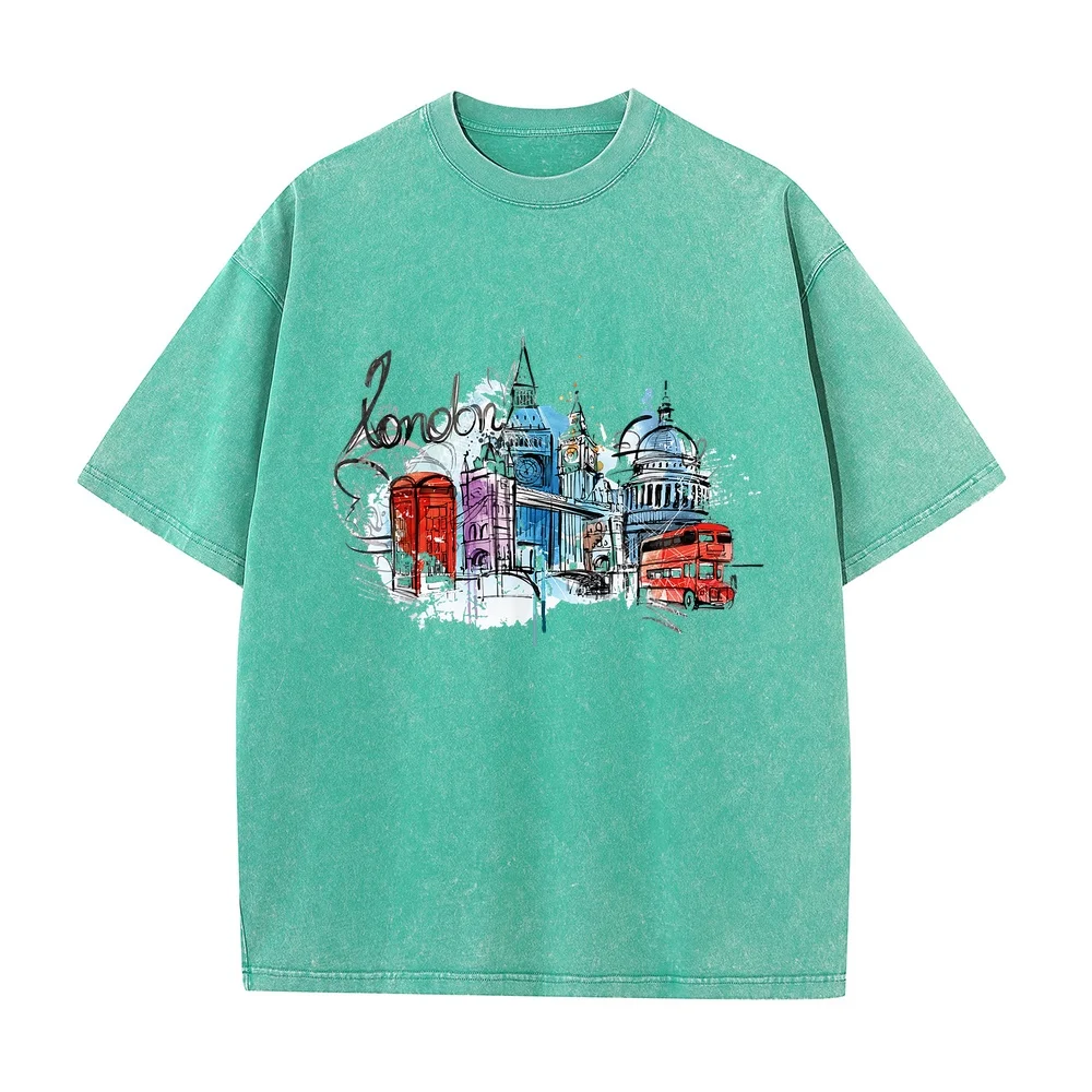 Cool Abstract London Splash Colors Graphic Design T-Shirt Tops Argentina Men Short Sleeve Tee Awesome For Gift Shirt Cotton T