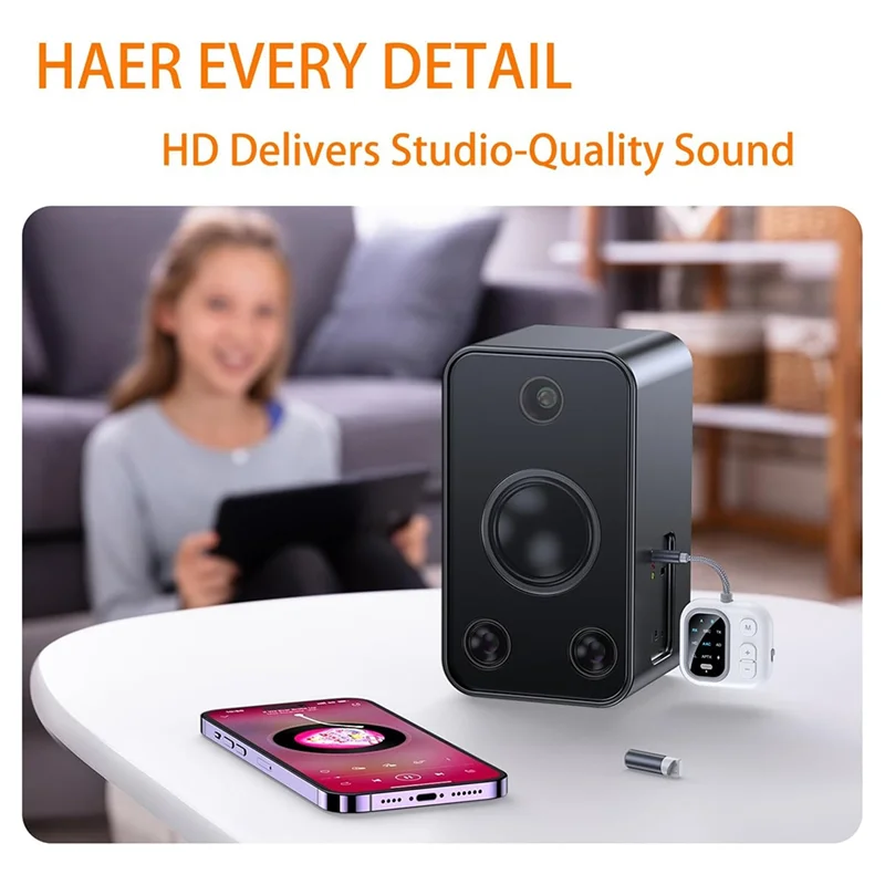 B37B-Wireless Audio Adapter 2 In 1 Bluetooth Transmitter Receiver Lossless HD Sound AUX Playback RX/TX For Car/Home/Airplane