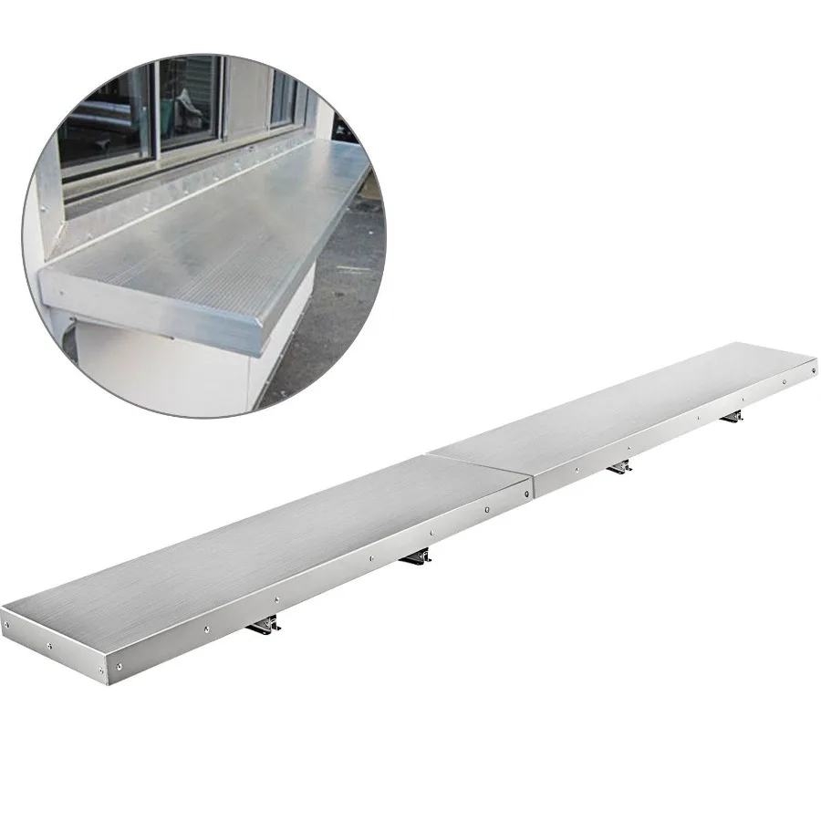 

Concession Shelf 96L x 12W Inch Stainless Steel Drop Down Folding Serving Food Shelf Stand Serving for Concession Trailer Serv