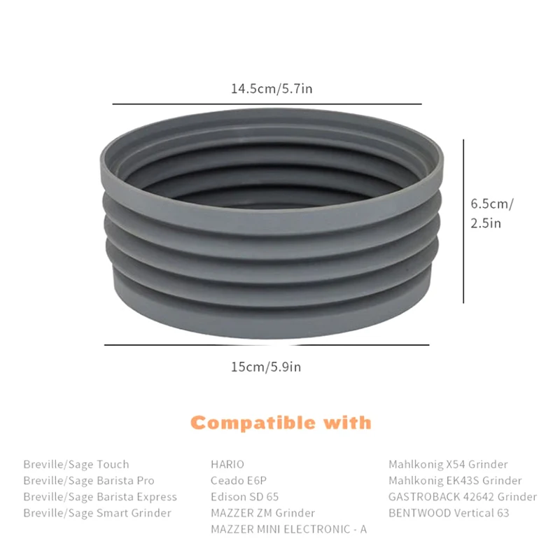 قادوس جرعة القهوة مع خوار سيليكون ، حجم مضغوط لآلة القهوة Breville ، صومعة الفول ، لفة جرعة القهوة
