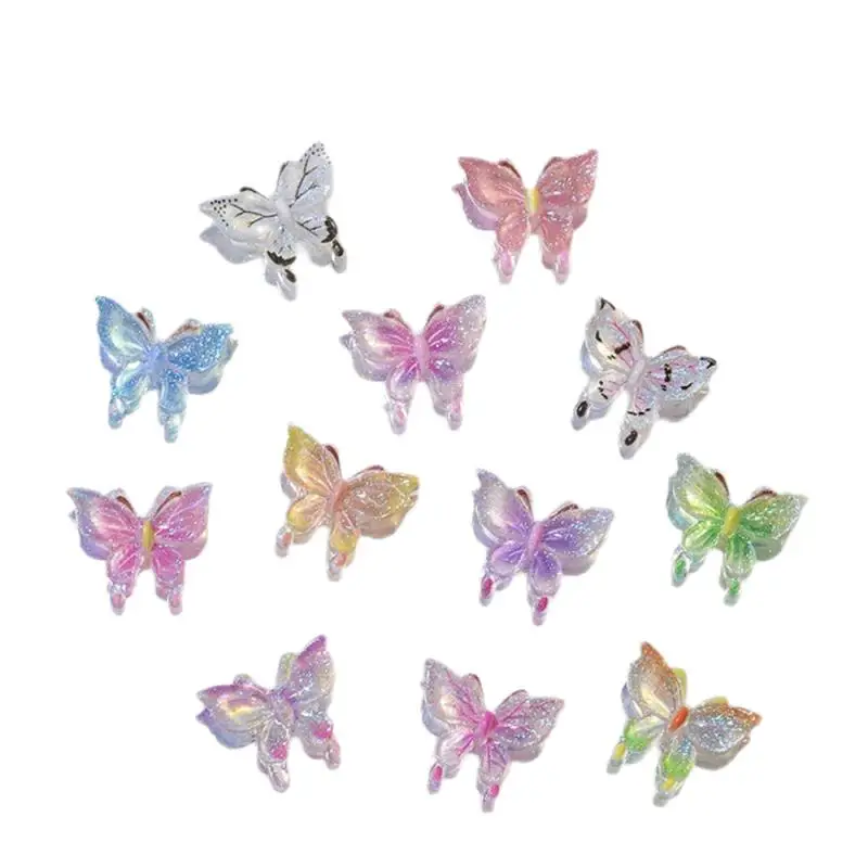 Amazing Butterfly Nail Accessories Resin Material Nail Decoration Butterfly Pattern 20 Butterfly Nail Jewelry Nail Tools Fashion