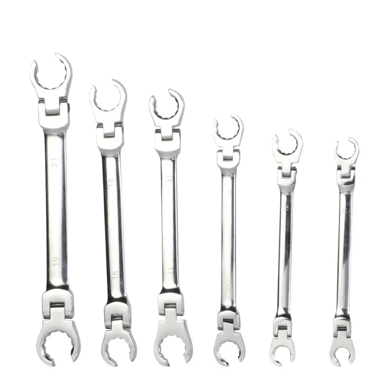 For 6-Piece Set Double-head Movable YouTube Wrench 9-17mm Open Wrench Metric  Portable Wrench Set