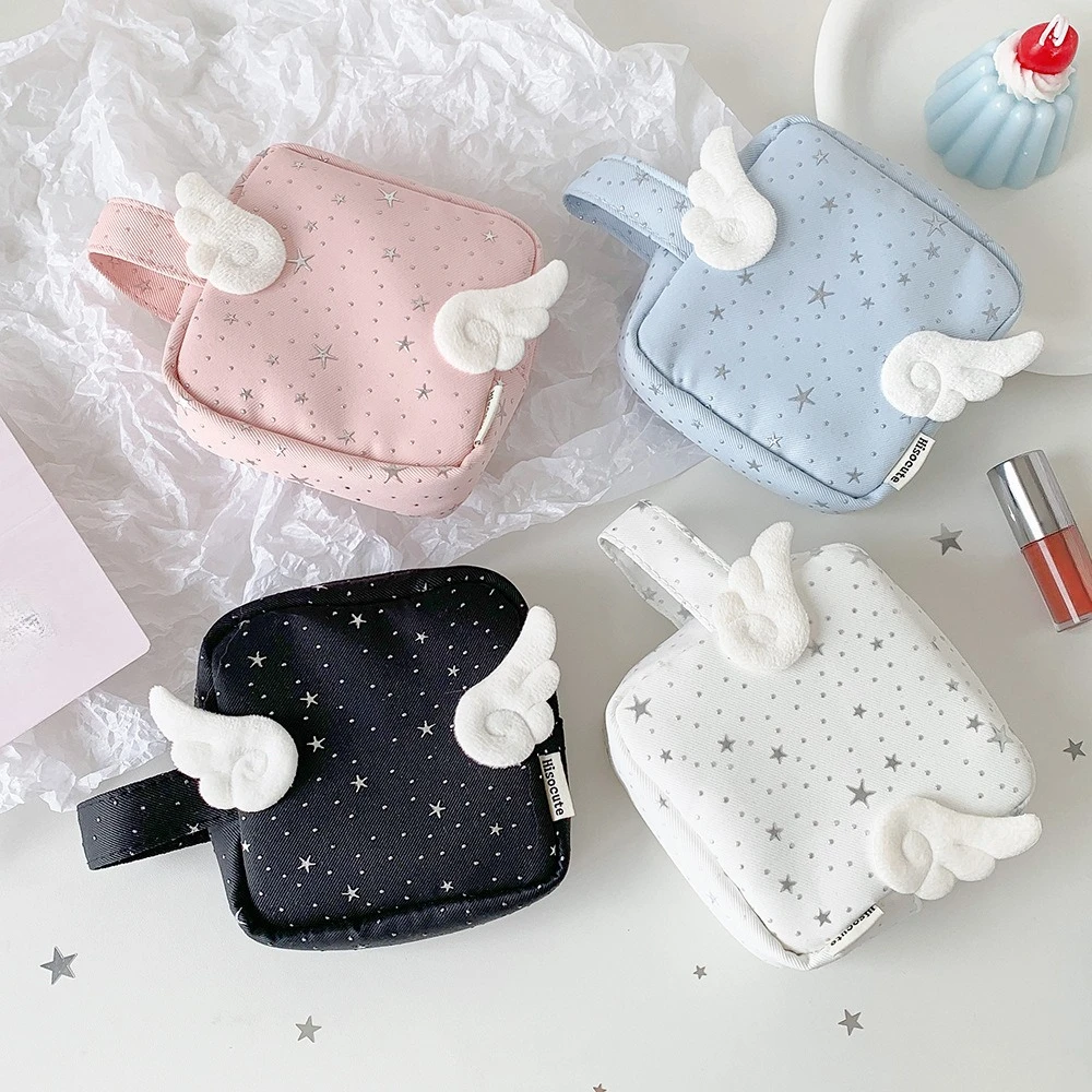 Korean Fashion Handheld Cosmetic Bag Cute Mini Square Makeup Bag Lightweight Lipstick Box Makeup Storage Bag for Daily Use