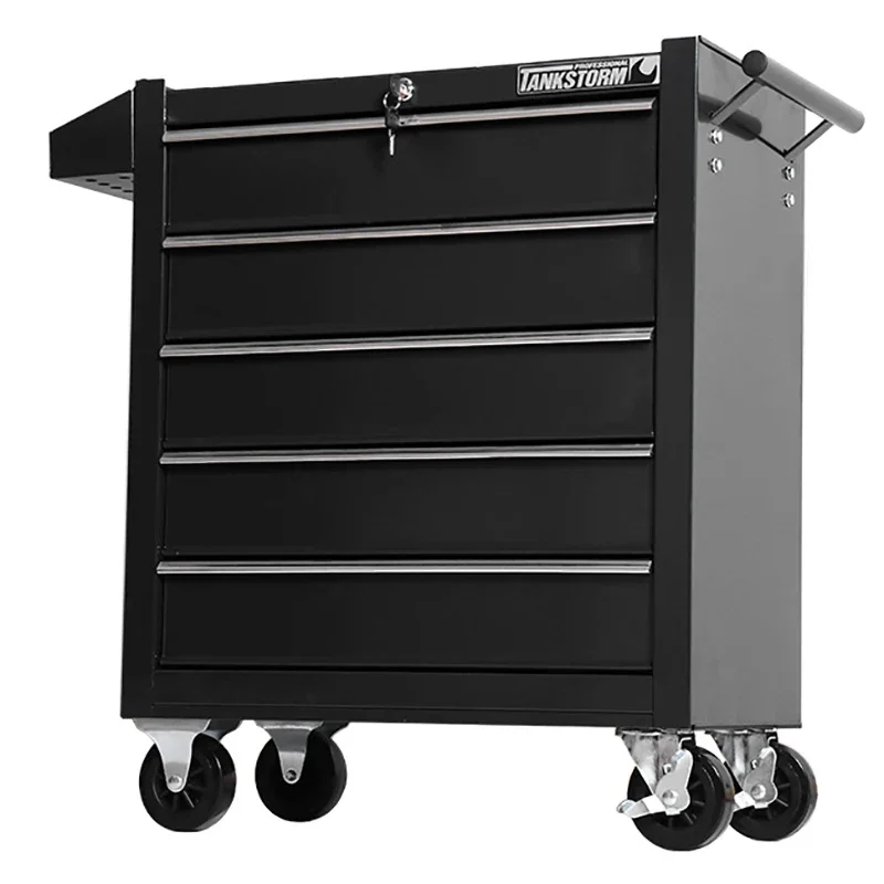 Hardware toolbox Hand push five drawer tools car Auto repair trolley heavy duty mobile cabinet portable tool storage accessories