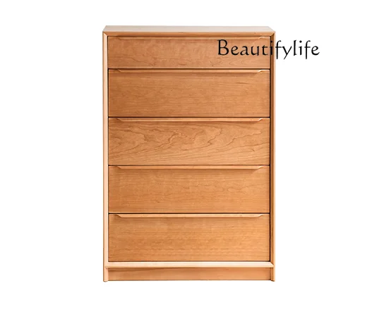 Nordic Cherrywood Chest of Drawers Twelve Chest of Drawers Chest of Drawer Floor Solid Wood Bedroom Storage Bed Front Cabinet