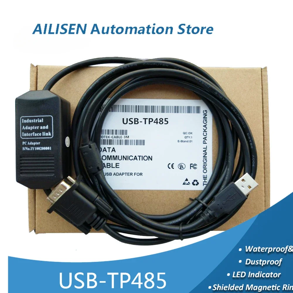 USB-TP485 RS485 Programming Cable for Siemens HMI smart 700/1000 TP177A TP177B MP277 Download DB9M for OS Update