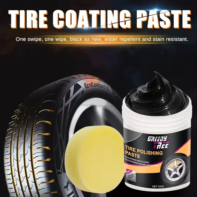 150g Tire Blackening & Polishing Paste by Greedy Tree with Antioxidant Protection