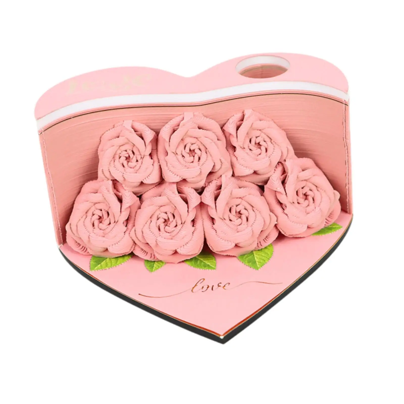 

3D Memo Pad Paper Carving Art 156 Pages 3D Rose Story Notepad for Housewarming Study Room Office Thanksgiving Birthday Gift
