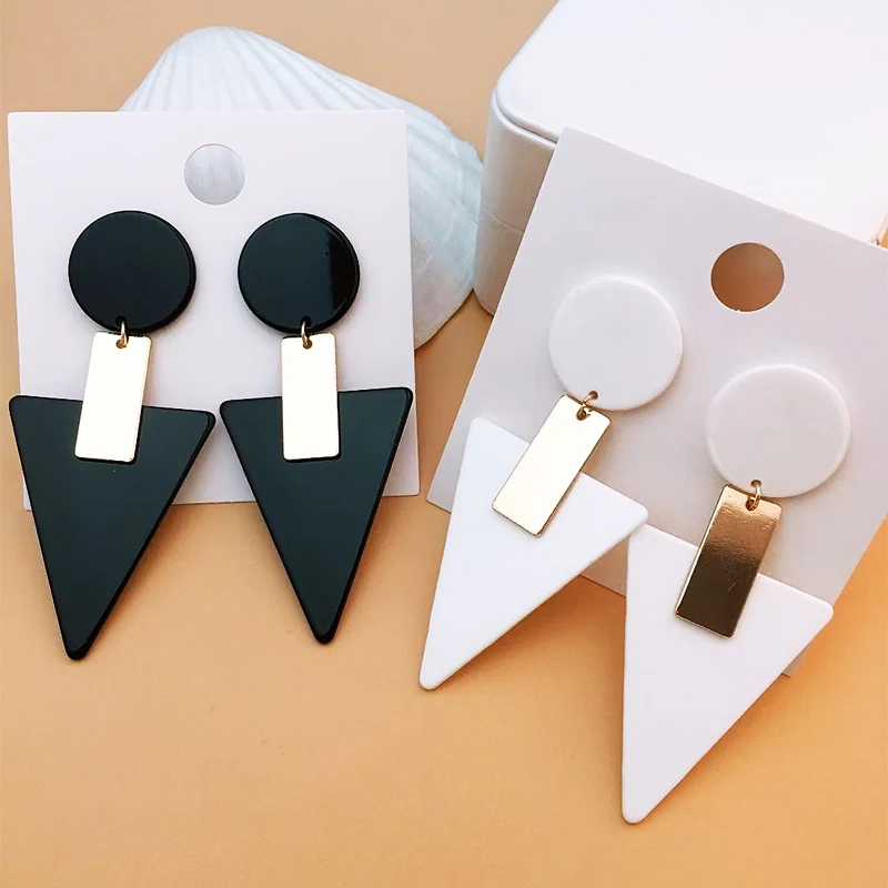 New Fashion Acetic Acid Square Earrings for Women 2024 Punk Exaggerated Geometric Beach Vacation Holiday Earrings