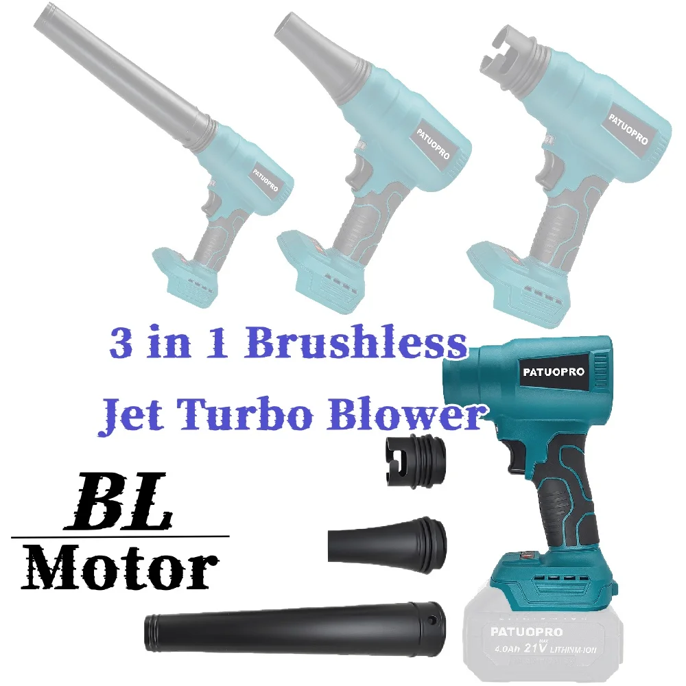 

Портативная бесщеточная турбовоздуходувка PATUOPRO, беспроводная, для удаления пыли с автомобиля, инструмент для очистки, совместим с аккумулятором Makita 18V