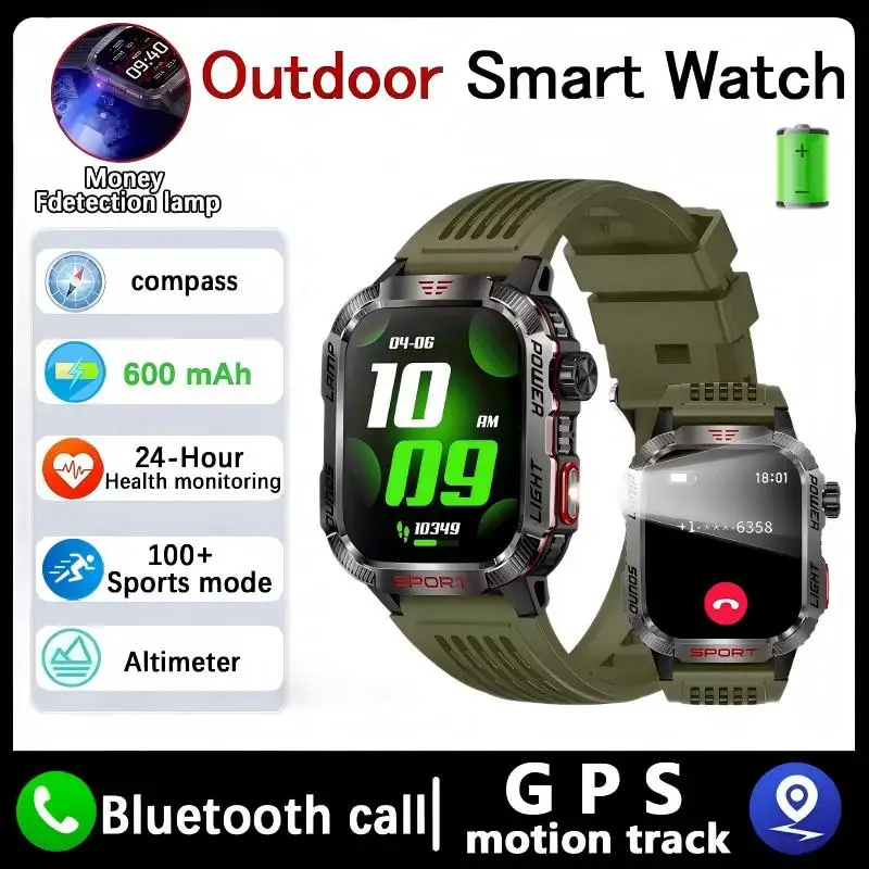 

Умные часы HT29 с фонариком, альтиметром, барометром, SOS, монитором здоровья, GPS, отслеживанием движения, для активного отдыха на природе