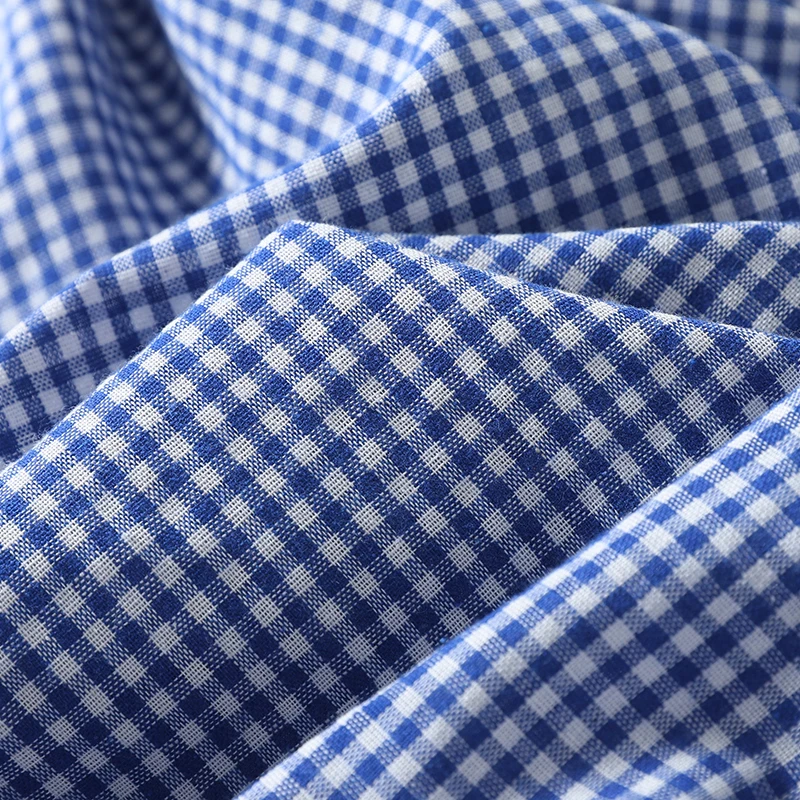 Damski kardigan w kratę retro, długi rękaw, zapinany na jeden guzik, nowy model na wiosnę, cienki, niebieski top, oddychający, luźny krój, bawełna.