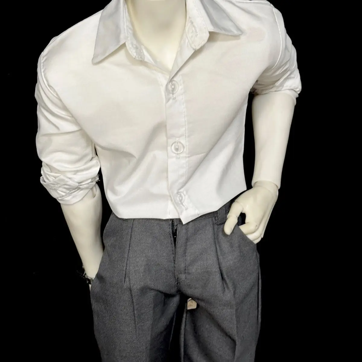 

Одежда для кукол 1/3 (75 см) BJD: универсальная белая базовая рубашка с длинными рукавами, аксессуары для игр и переодевания, без куклы.