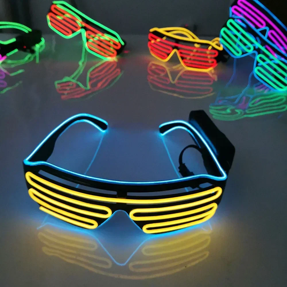 

LED Luminous Glasses Halloween Glowing Neon Christmas Party Bril Flashing Light Glow Sunglasses Glass Festival Supplies Costumes