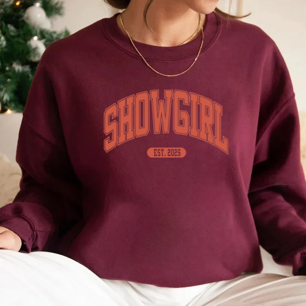 Felpa Showgirl Est 2025 Maglione atletico stampato con lettera Pullover da concerto La vita di una camicia Showgirl Felpe unisex