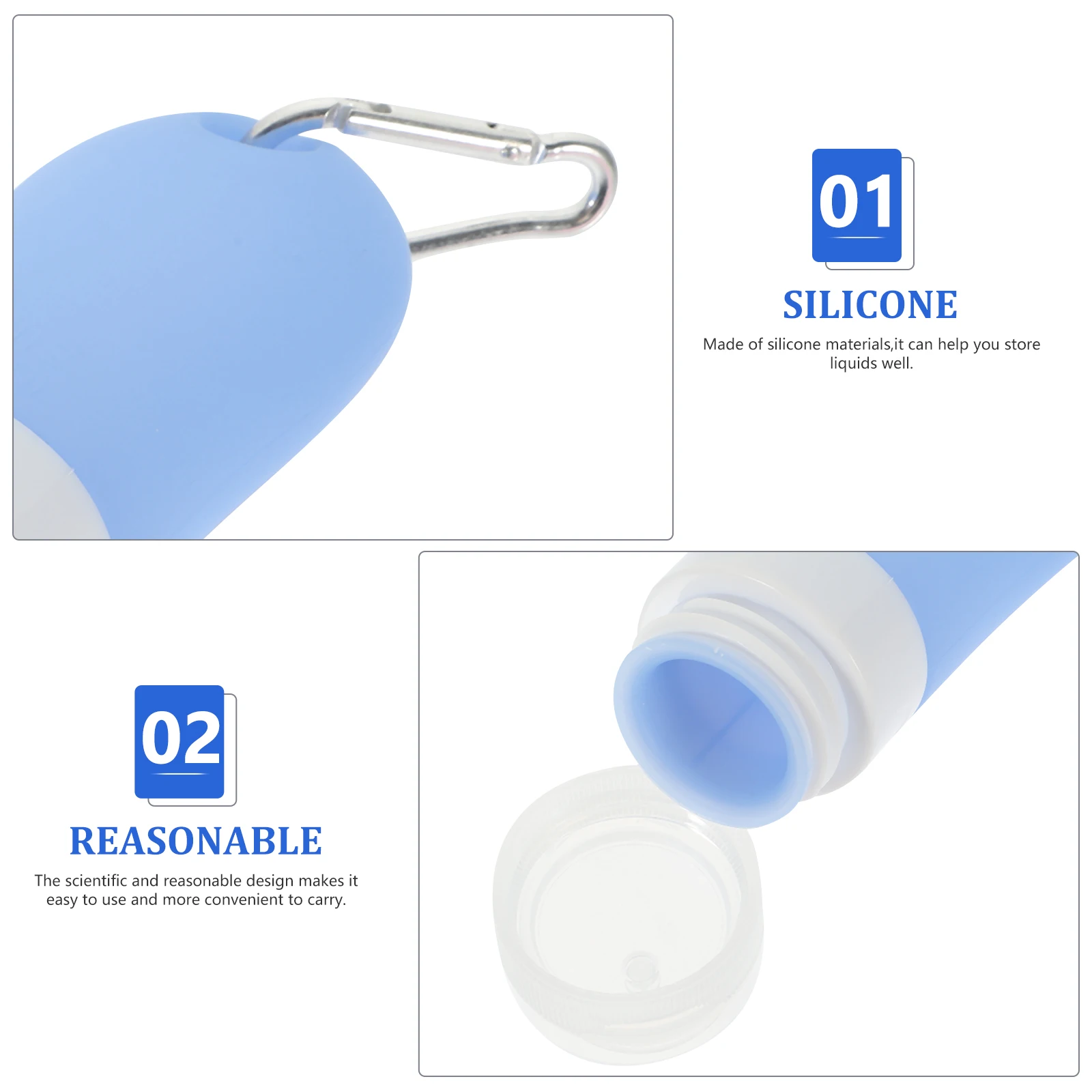 

60ml Silicone Subpackaging Bottles Blue Green Violet Pink Travel Dispenser Portable Storage Emulsion Liquid Container