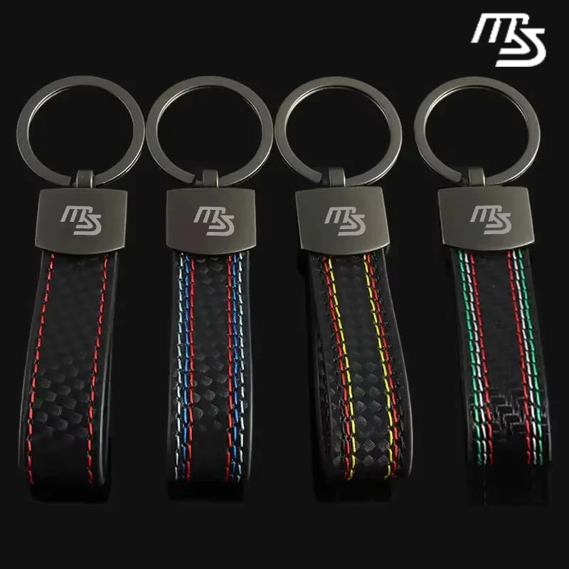 Car Key Chain Holder Carbon Fiber Auto Styling Keyring Ornament Keychain for MS CX3 CX60 Biante BT50 MX30 RX7