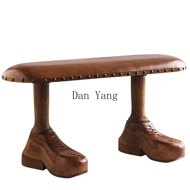 

Cyh solid wood shoe change stool household entry door shoe stool creative bedroom bedside stool