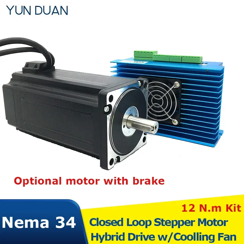 Nema 34 Closed Loop Stepper Motor Hybrid Driver Encoder Easy Step Servo Kit 12Nm Closed Loop Stepper Motor with brake for Z Axis