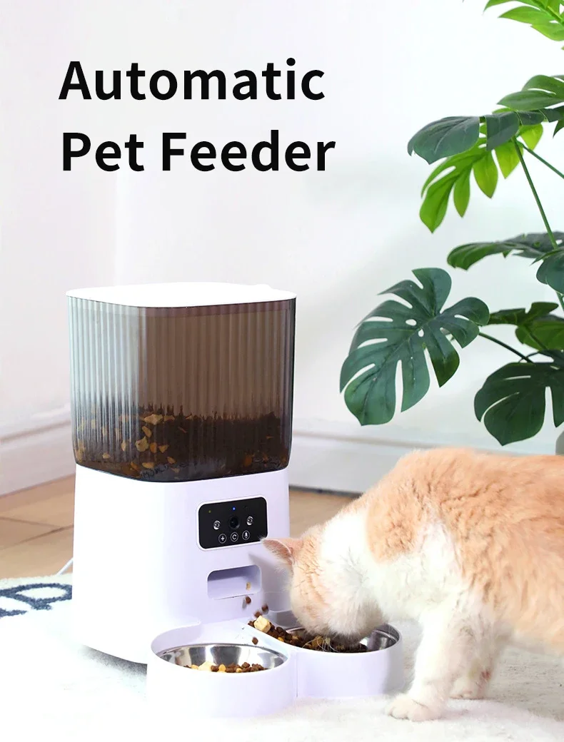 2023 New Design Pet Automatic Feeder With 2.4G Wifi Remote Control by APP Low Price Pet Feeder High Volume Food Container