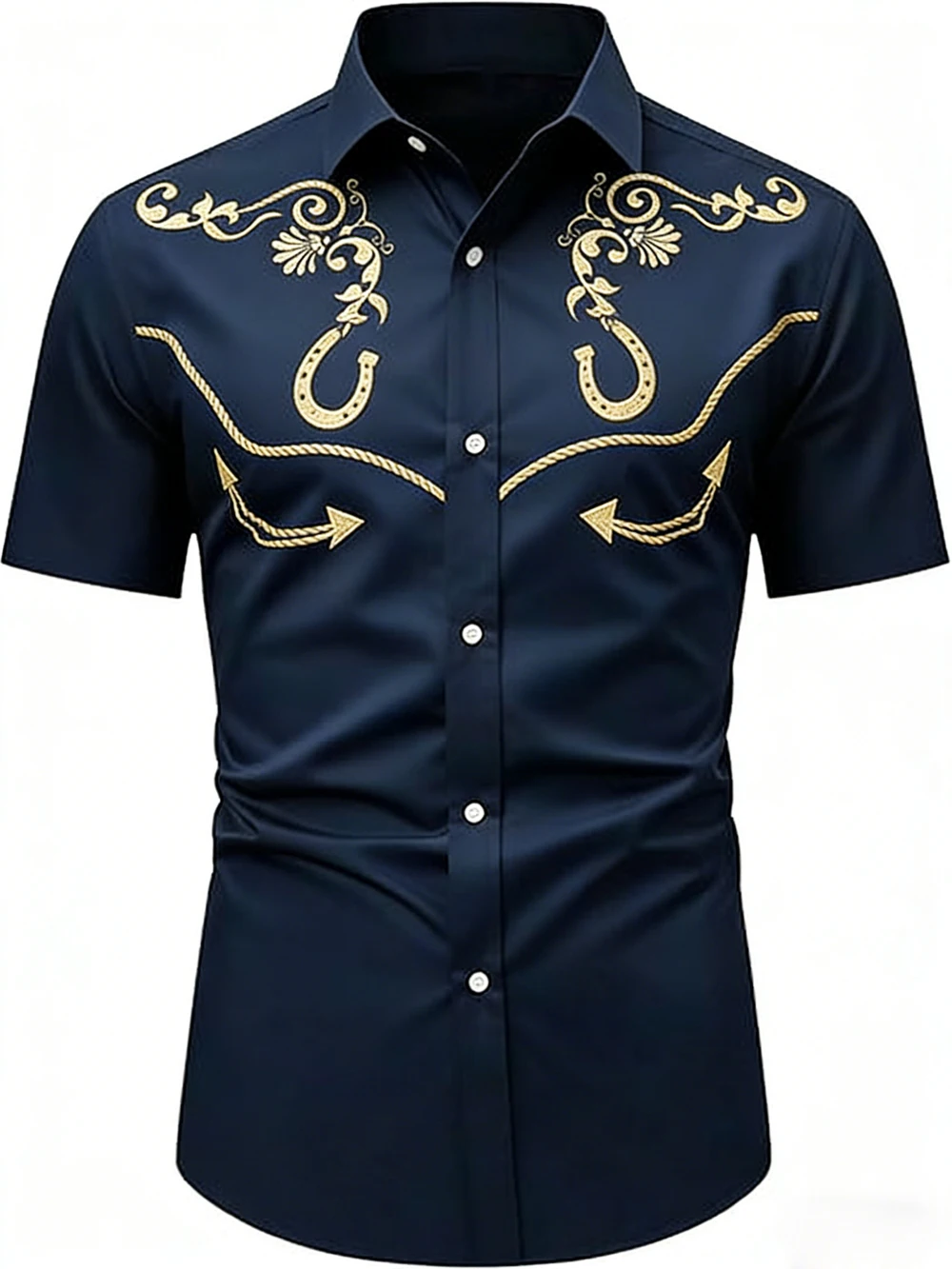 

Men's Street American Western Style Short Sleeve Lapel Shirt Natural Symmetrical Pattern 3D Printed Shirt Outdoor Men's Clothing