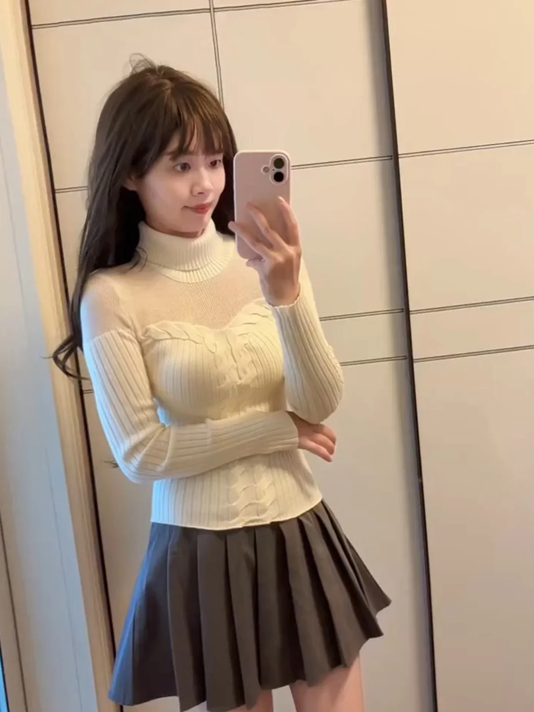 Women's High Collar Knitted Sweater Long Sleeve Hollow out Twist Design Slim Fit Autumn Fashion Soft Comfortable Flexible