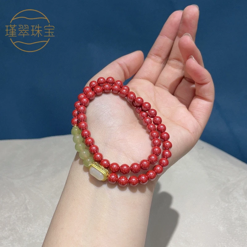 

, purple , red , imperial sand, aqamarine, rose,, gourd, fortune character multi-loop bracelet men and