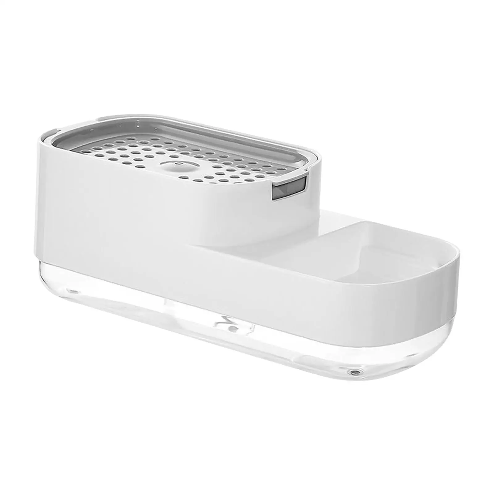 Dish Soap Dispenser Countertop Organizer with Sponge Holder Draining Tray Hand for Bathroom Kitchen