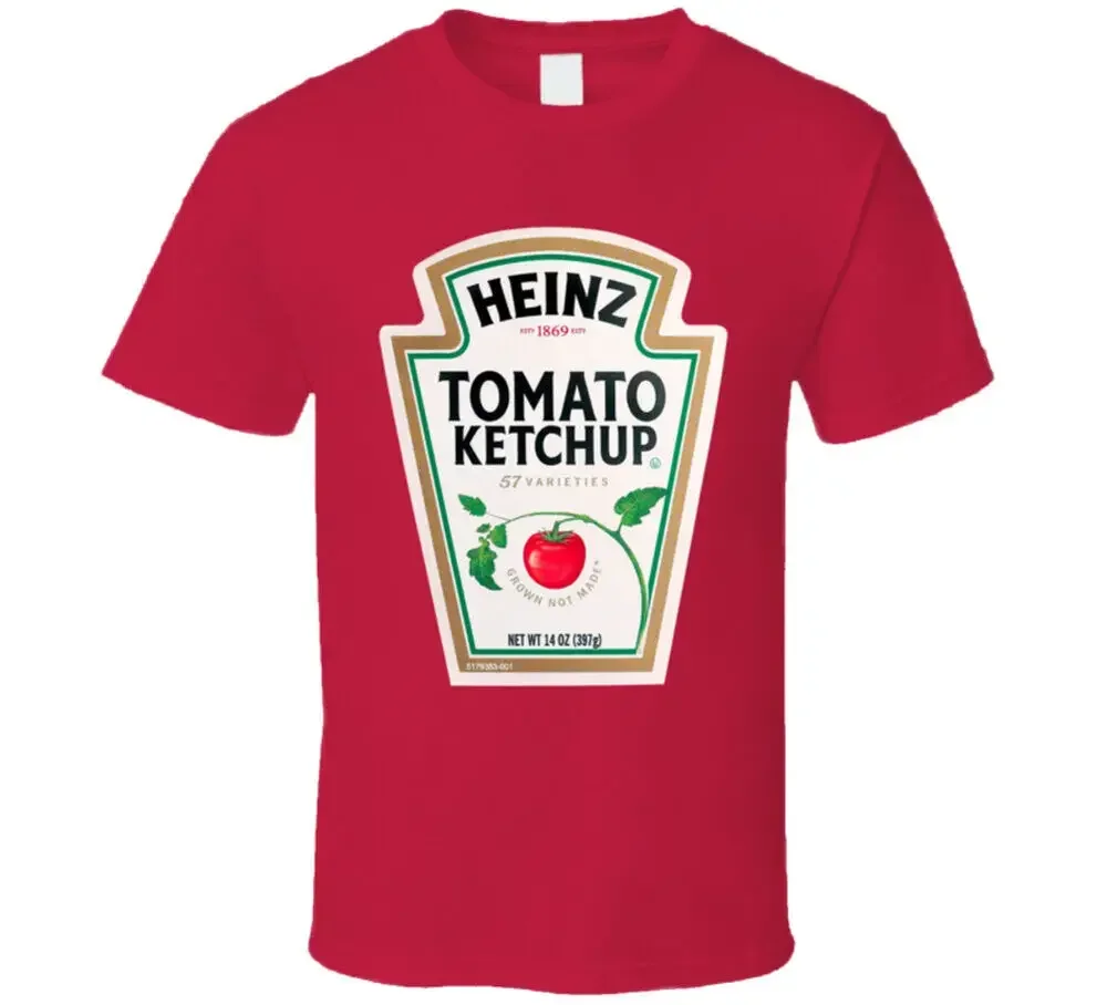 Heinz-Camiseta de diseño de Ketchup de tomate para hombre, ropa de Halloween, tops y camisetas de manga corta, cuello redondo, nueva llegada