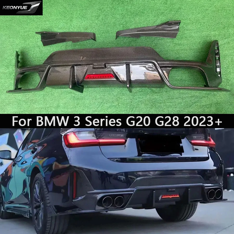 Car Accessories upgrade body kit For BMW 3 Series G20 G28 TD Style Carbon Fiber Back lip Car Rear Bumper diffuser spoiler Shunt