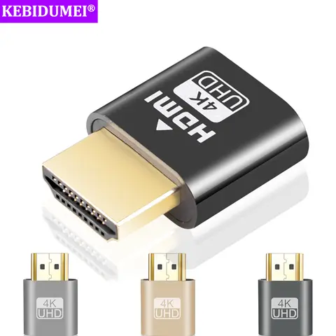 4K HDMI 가상 디스플레이 어댑터 DP DVI VGA 디스플레이 에뮬레이터 더미 플러그 헤드리스 고스트 디스플레이 에뮬레이터 비디오 카드 잠금 플레이트