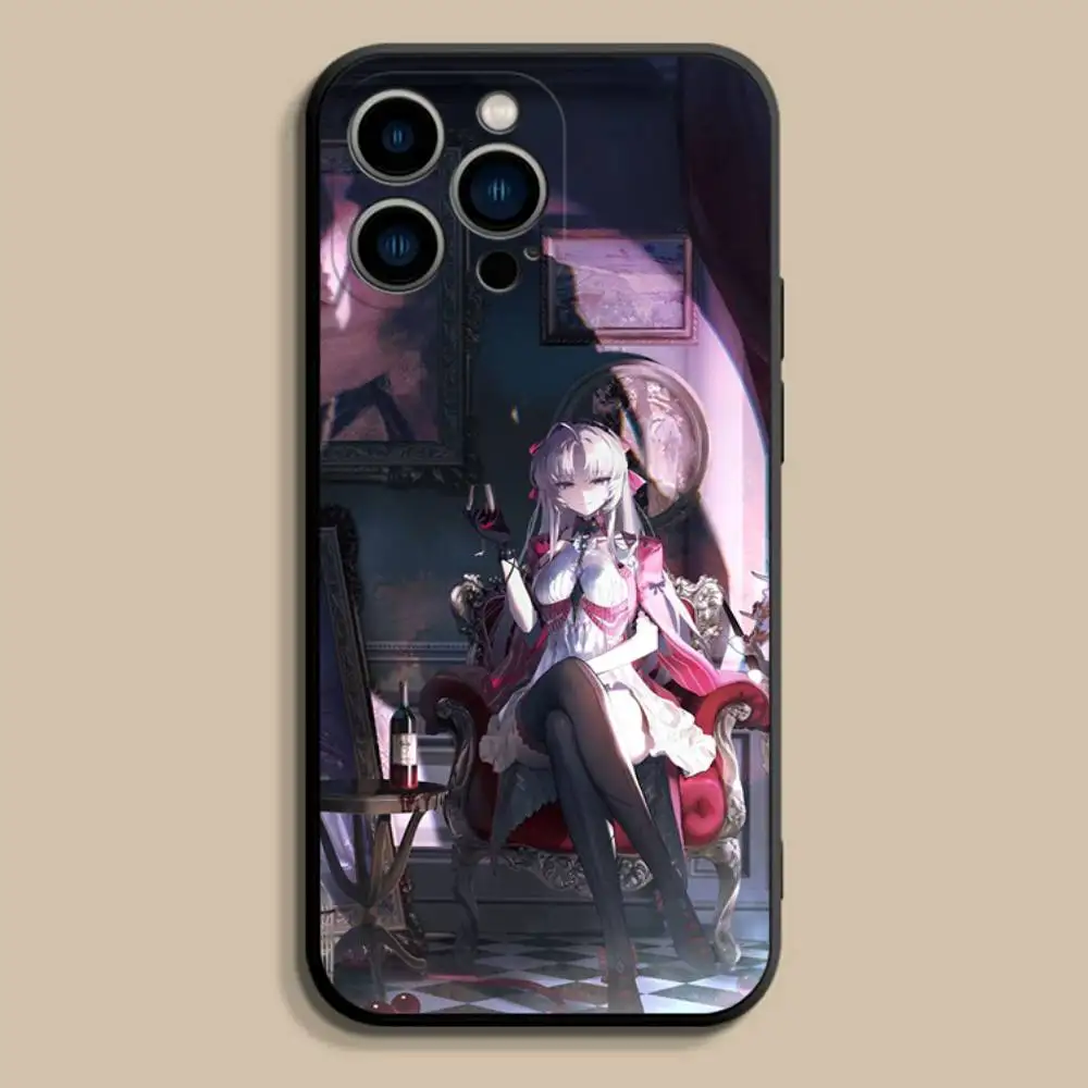 Casing HP Lucu C-Carlotta Wuthering Waves Untuk iPhone 17,16,15,14,13,12,Pro,Max,Plus,E,SE4,Air,Mini Hitam Bahan Lembut