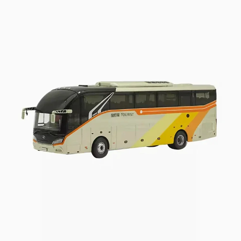 Original Factory 1:42 Higer Tourist Coach Model, Diecast Travel Bus Model with Lights, Opening Doors & Realistic Interior
