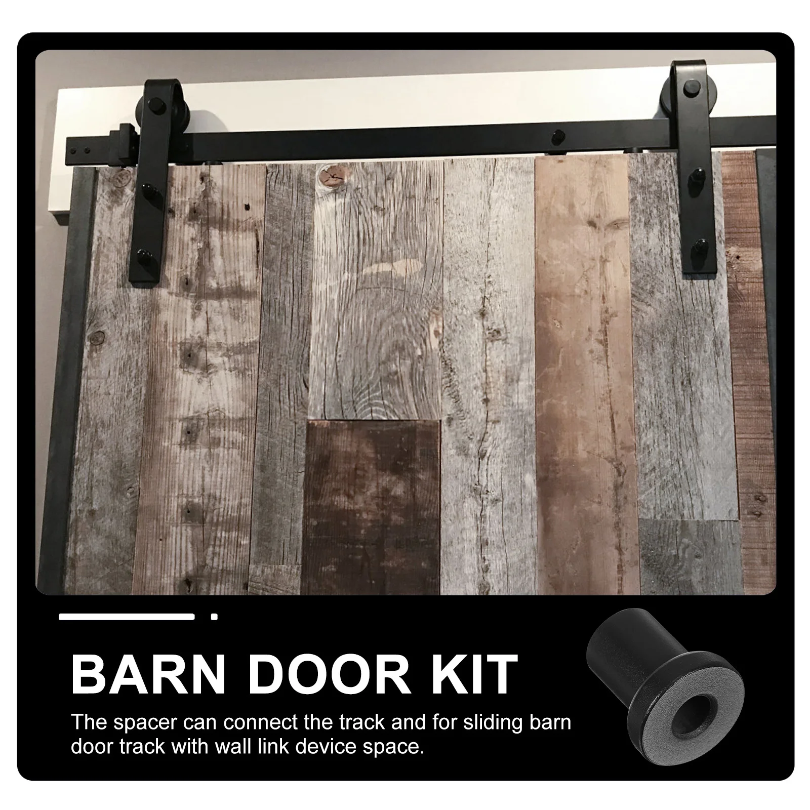 

4Pcs Carbon Steel Sliding Barn Door Spacers Spacers Flat Track Mounts for Sliding Barn Door Kit Hardware