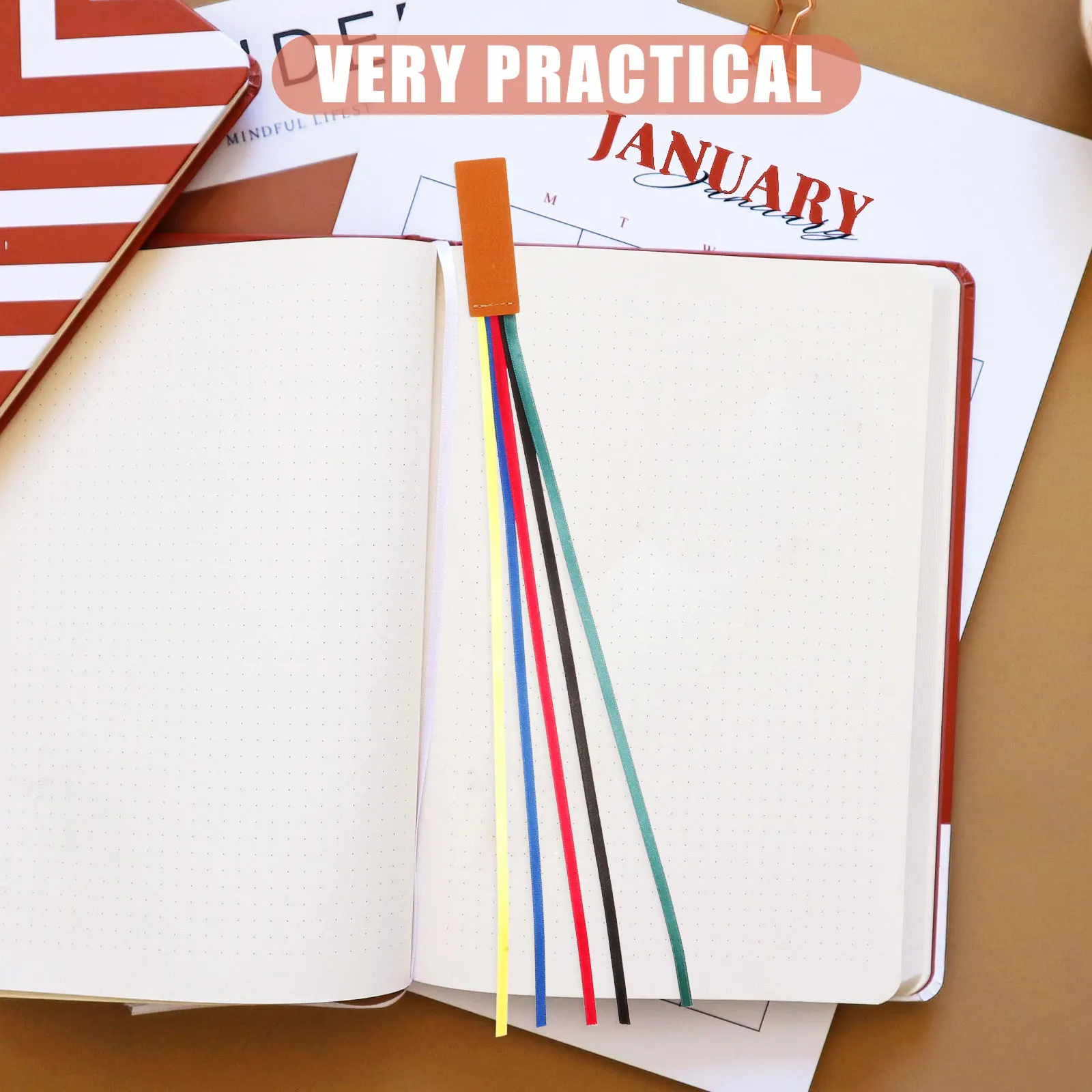 3 Pcs Ribbon Bookmark Smooth Book Page Marker Colorful Ribbon Bookmarks PU Bible Reading Accessories Student