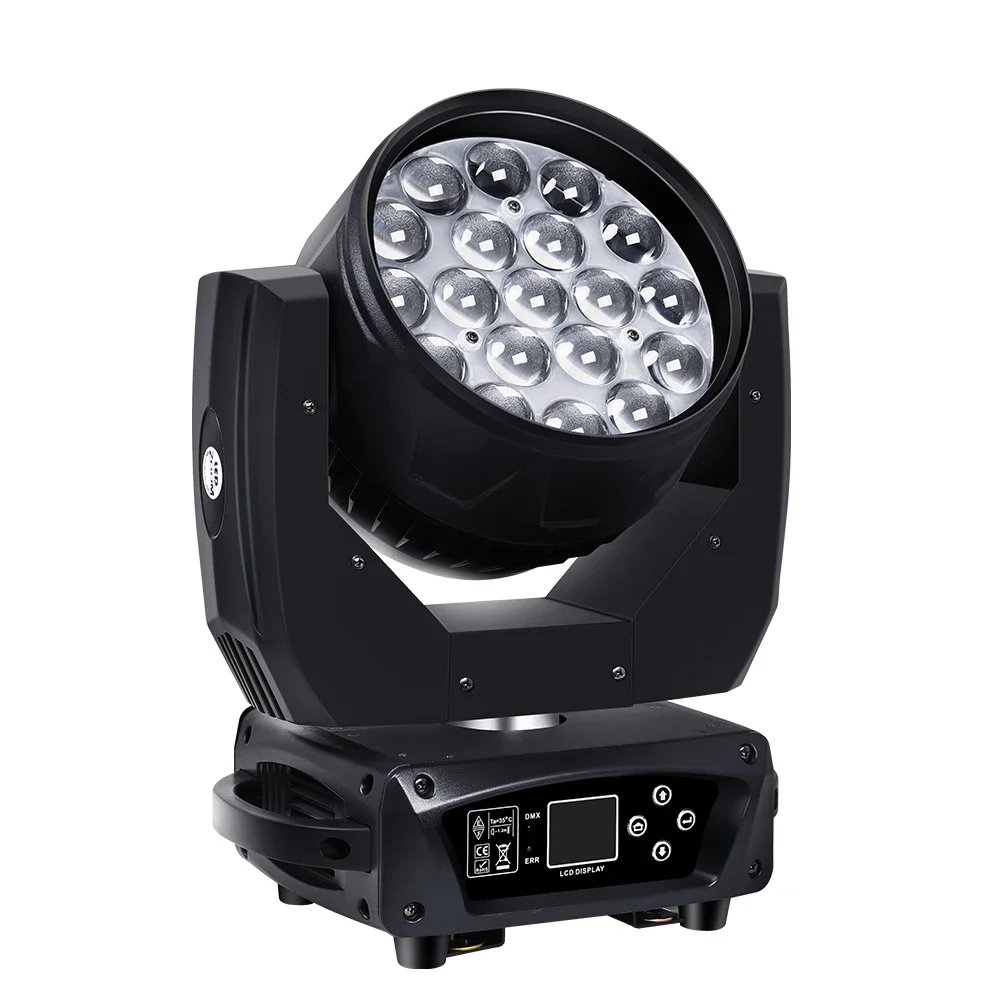 

Good Selling 19*15W LED Wash Zoom Moving Head Beam Light Stage Disco Bar Party Wedding KTV Performance RGBW