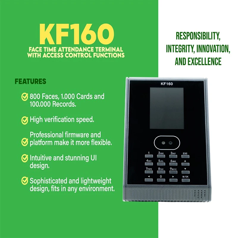 KF160 Face Time Attendance Terminal with Access Control Functions