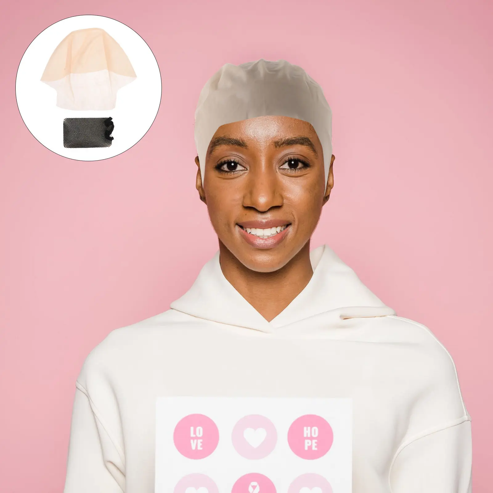 

Комплект из 1 бежевой латексной шапки-балд-кап для костюмов, эластичный аксессуар для косплея и сценического макияжа, головные уборы для костюмов