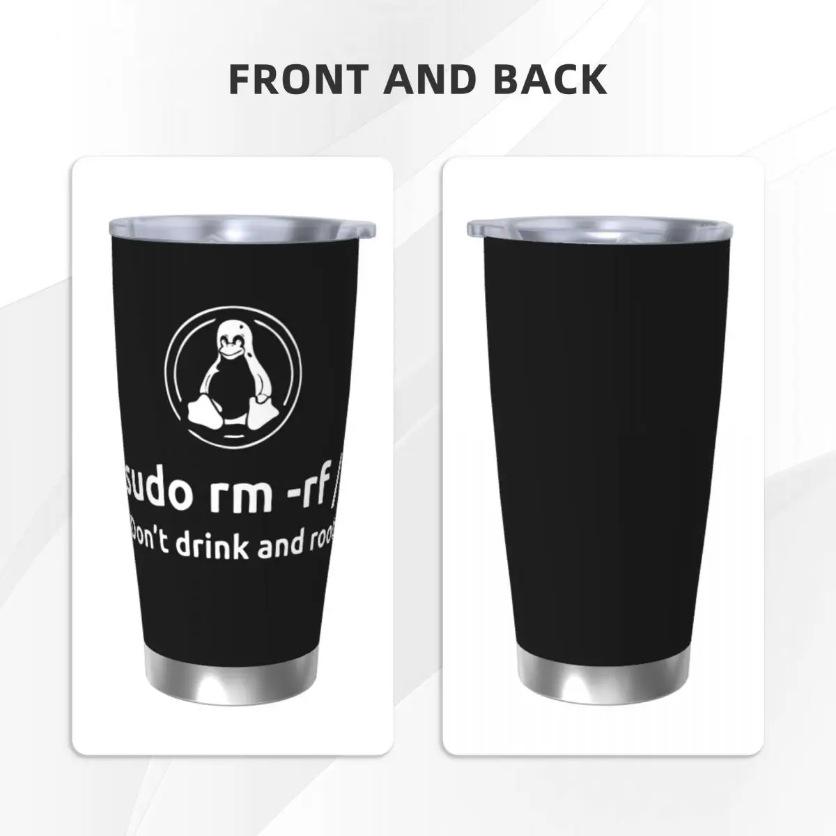 مبرمج معزول بهلوان مع غطاء القش ، أكواب القهوة الفولاذ المقاوم للصدأ ، كوب في الهواء الطلق المحمولة ، المشروبات الساخنة Cold ، جذر لينكس و Sudo