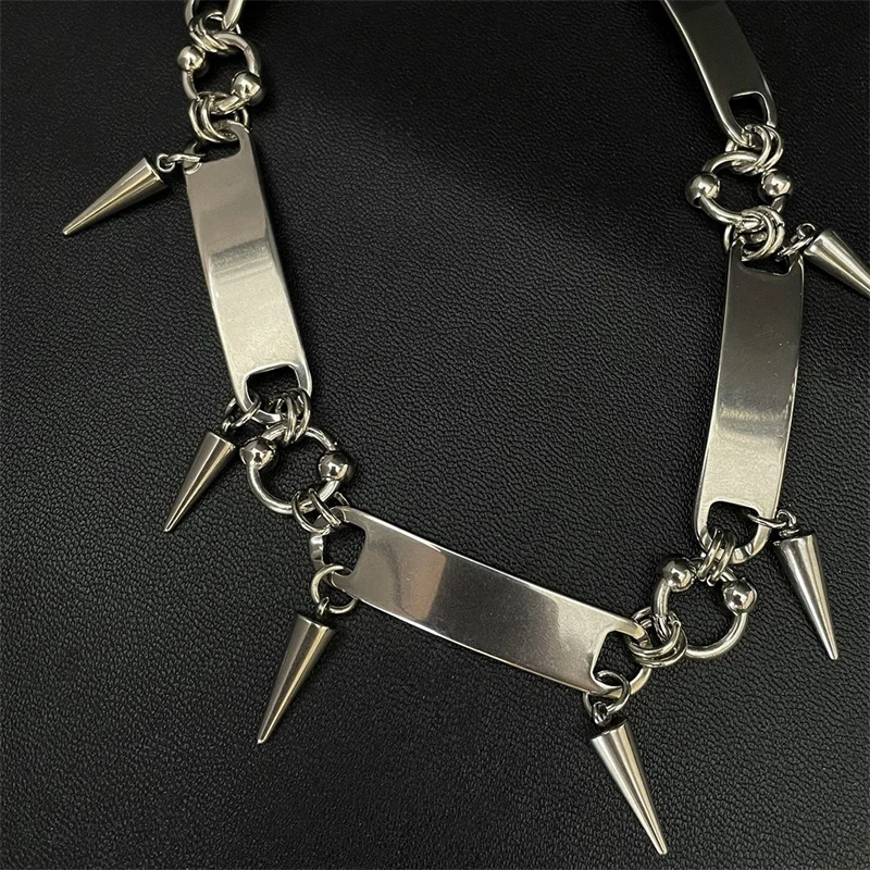 Personalized Rivet Choker For Man Woman Punk Metal Collar Necklace Luxury Hip Hop Jewelry Street Unisex Jewelry Accessories